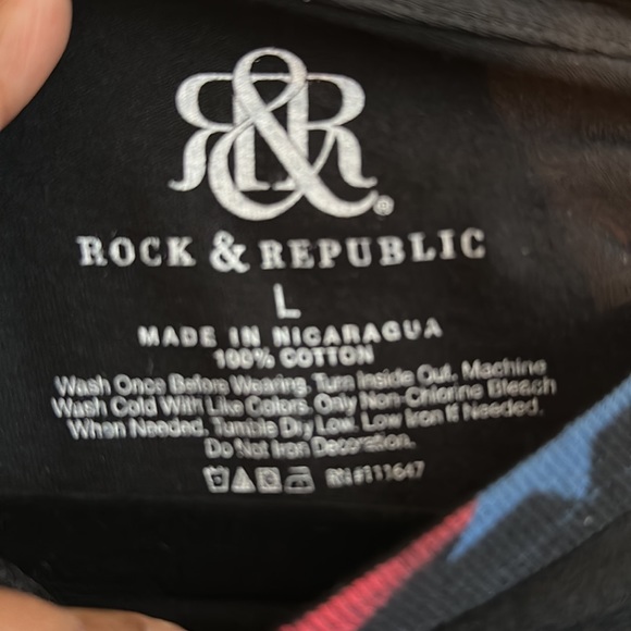 Rock & Republic Men’s Graphic T-Shirt Black Size Large - Picture 9 of 9